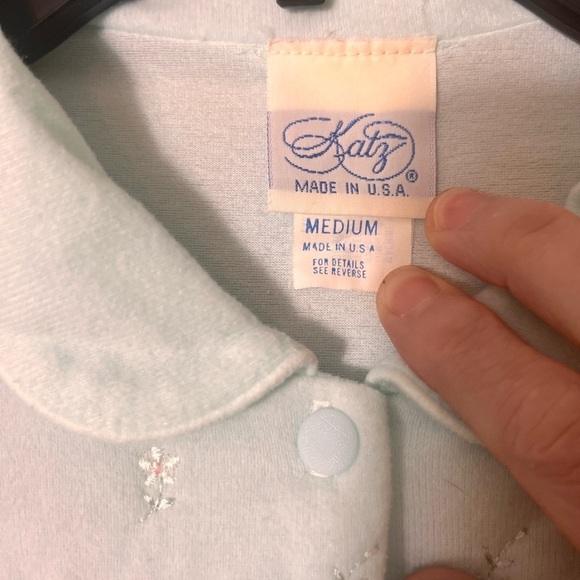 Katz 70’s Vintage Modest Embroidered Flannel Long Nightgown Medium Feminine - Picture 3 of 11